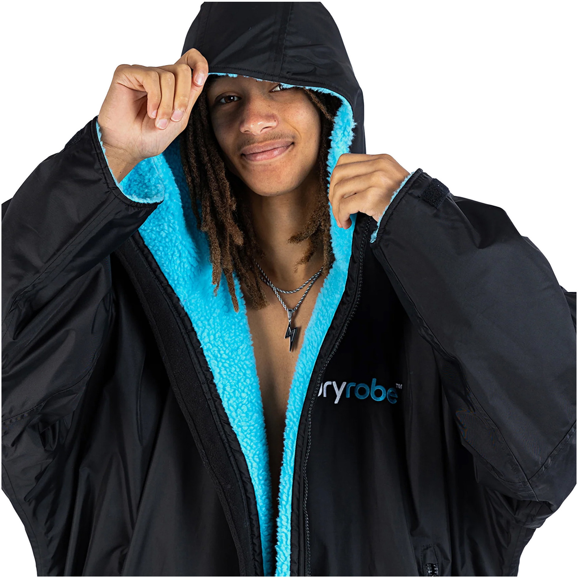 Dryrobe Advance Long Sleeve Change Robe V3 DR104 - Black / Blue